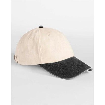 Natural-Vintage Black - Side - Beechfield Unisex Adult Vintage Low Profile Baseball Cap