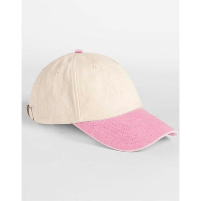 Natural-Vintage Dusky Pink - Side - Beechfield Unisex Adult Vintage Low Profile Baseball Cap