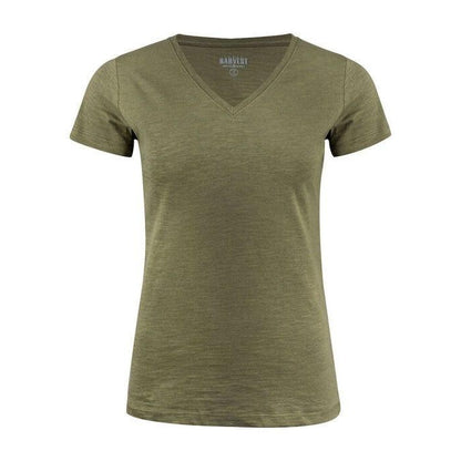 Grey Melange - Front - James Harvest Womens-Ladies Whailford V Neck T-Shirt
