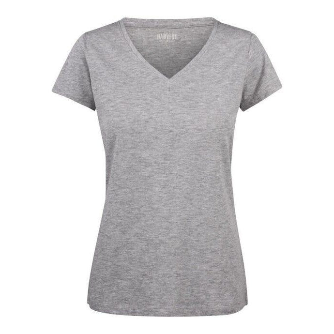 Grey Melange - Back - James Harvest Womens-Ladies Whailford V Neck T-Shirt