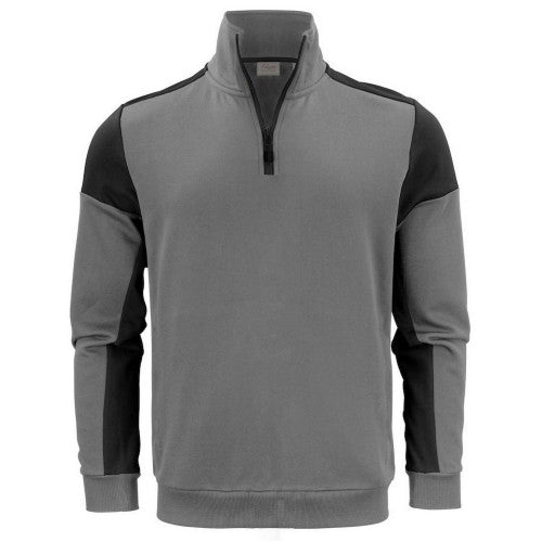 Front - Printer PRIME Mens Contrast Half Zip Sweatshirt