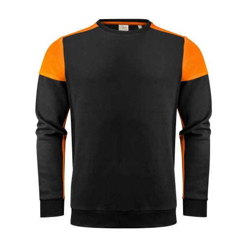 Front - Printer PRIME Mens Contrast Crew Neck Sweatshirt