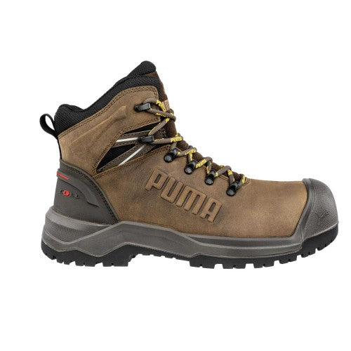 Front - Puma Safety Mens Iron Leather Mid Cut Safety Boots