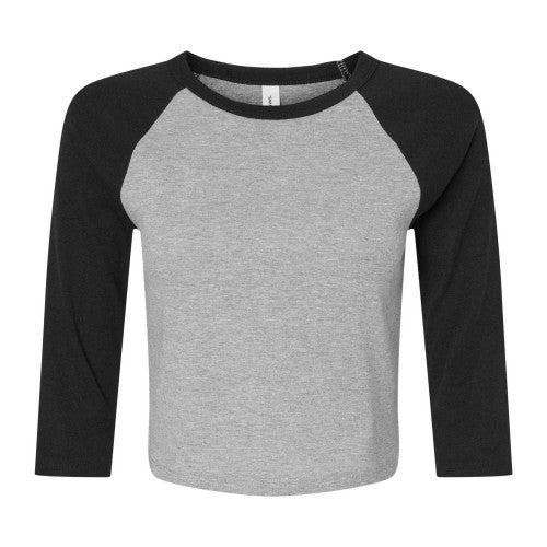 Front - Bella + Canvas Womens/Ladies Micro-Rib Raglan 3/4 Sleeve T-Shirt