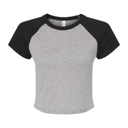 Front - Bella + Canvas Womens/Ladies Baby Micro-Rib Raglan T-Shirt