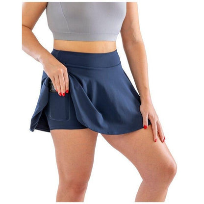 Black - Front - Spiro Womens-Ladies Fitness Skort