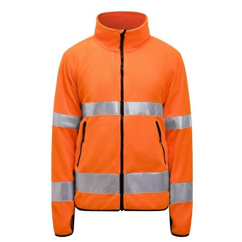 Front - Jobman Mens Hi-Vis Fleece Jacket