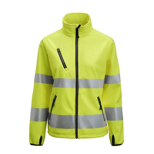 Front - Jobman Womens/Ladies Hi-Vis Soft Shell Jacket