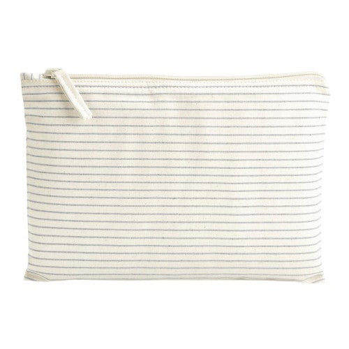 Front - Westford Mill Striped Organic Cotton Accessory Bag