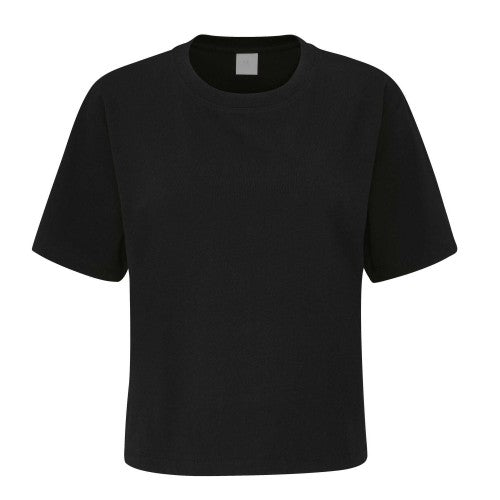 Front - Mantis Womens/Ladies Organic Cotton Heavyweight Loose Fit Crop T-Shirt