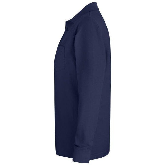 Dark Navy - Side - Clique Unisex Adult Basic Chest Pocket Long-Sleeved Polo Shirt