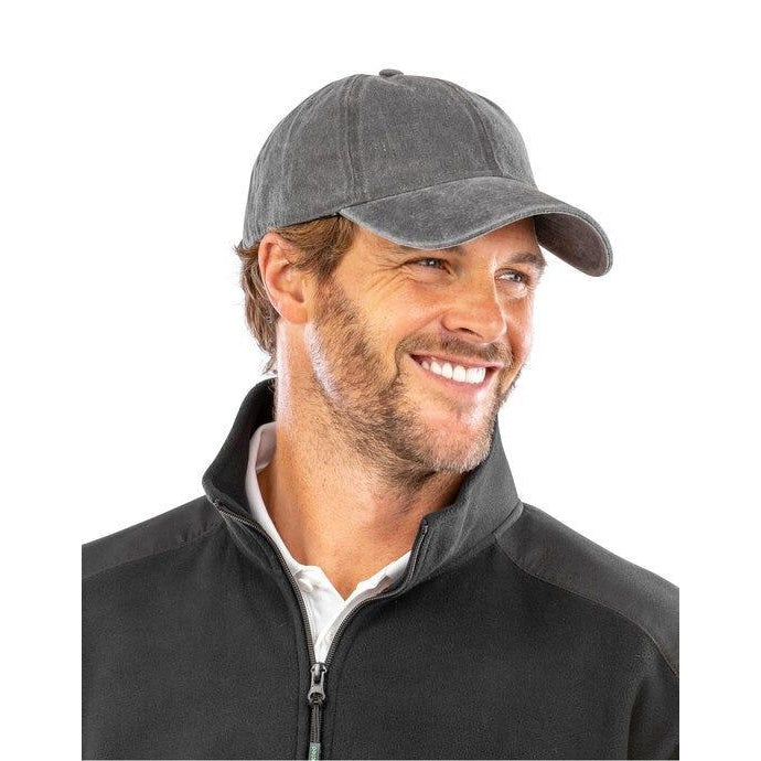 Vintage Black - Front - Result Headwear Core Cotton Baseball Cap