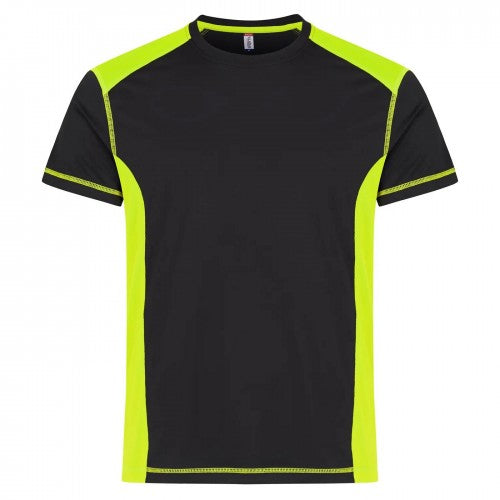Front - Clique Mens Ambition Contrast Panel Recycled Polyester T-Shirt
