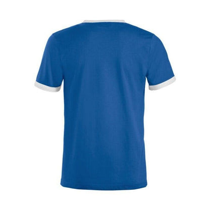 Royal Blue-White - Pack Shot - Clique Unisex Adult Nome Ringer T-Shirt