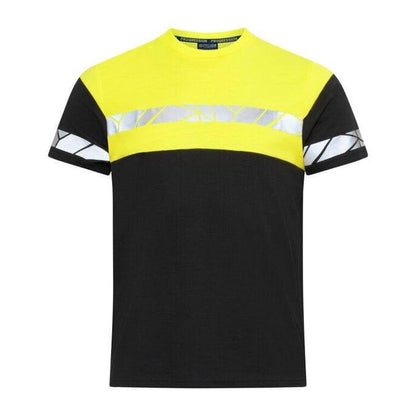 Black-Yellow - Back - Projob Mens Progression 7001 T-Shirt
