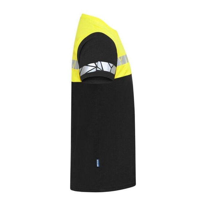 Black-Yellow - Pack Shot - Projob Mens Progression 7001 T-Shirt