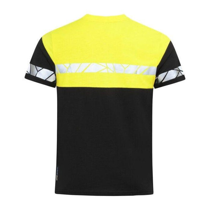 Black-Yellow - Close up - Projob Mens Progression 7001 T-Shirt