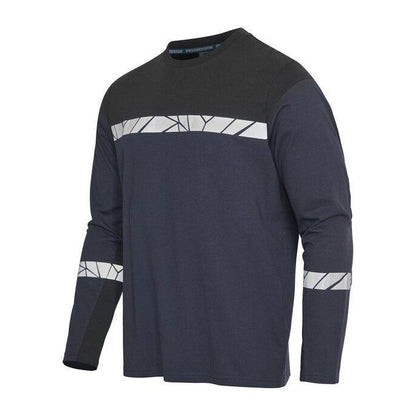 Black-Red - Front - Projob Mens Progression 7002 Long-Sleeved T-Shirt