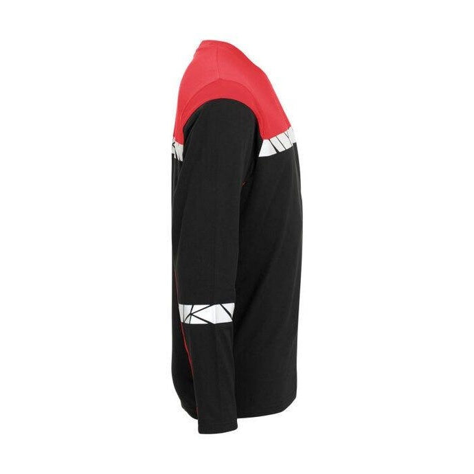Black-Red - Pack Shot - Projob Mens Progression 7002 Long-Sleeved T-Shirt