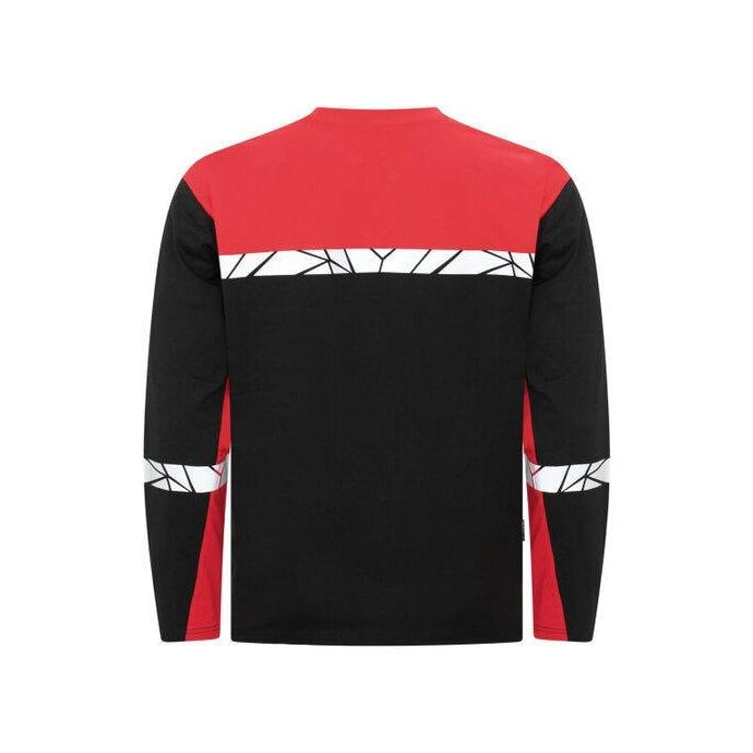 Black-Red - Close up - Projob Mens Progression 7002 Long-Sleeved T-Shirt