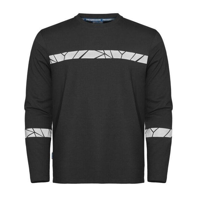 Black - Side - Projob Mens Progression 7002 Long-Sleeved T-Shirt