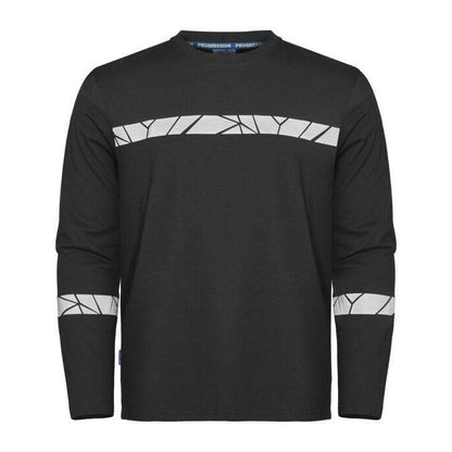 Black - Side - Projob Mens Progression 7002 Long-Sleeved T-Shirt