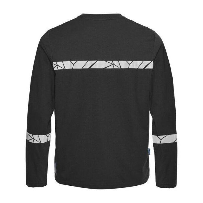 Black - Close up - Projob Mens Progression 7002 Long-Sleeved T-Shirt