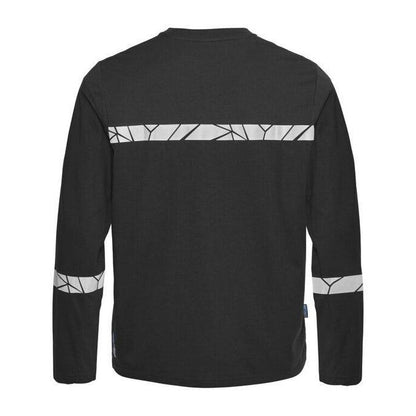 Black - Close up - Projob Mens Progression 7002 Long-Sleeved T-Shirt
