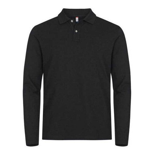 Front - Clique Mens Premium Stretch Long-Sleeved Polo Shirt