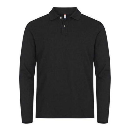 Front - Clique Mens Premium Stretch Long-Sleeved Polo Shirt