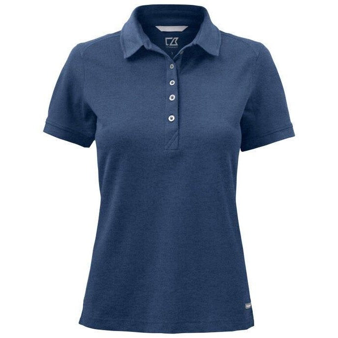 Blue Melange Marl - Back - Cutter & Buck Womens-Ladies Advantage Polo Shirt