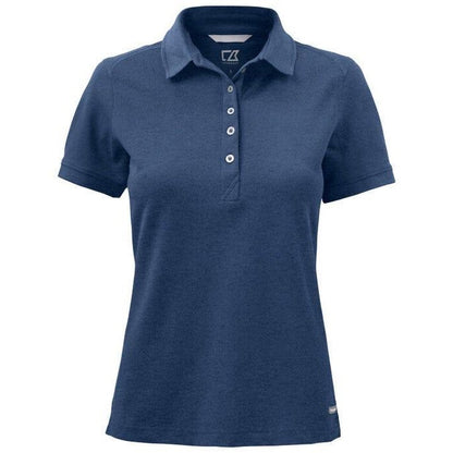 Blue Melange Marl - Back - Cutter & Buck Womens-Ladies Advantage Polo Shirt