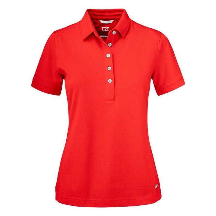 Red - Close up - Cutter & Buck Womens-Ladies Advantage Polo Shirt