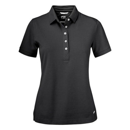 Black - Back - Cutter & Buck Womens-Ladies Advantage Polo Shirt