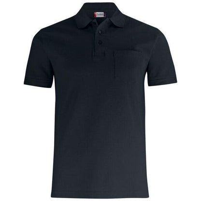 Black - Close up - Clique Womens-Ladies Basic Chest Pocket Polo Shirt