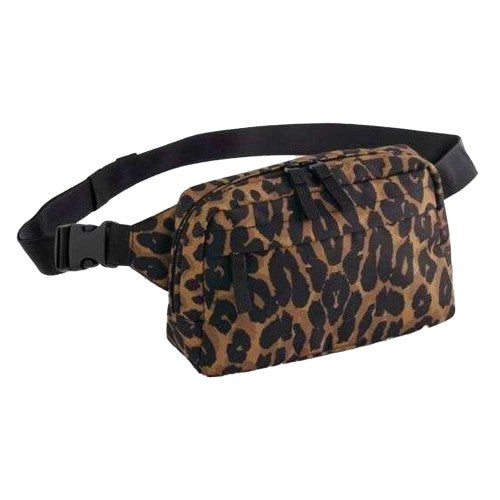 Front - Bagbase Leopard Print Crossbody Bag