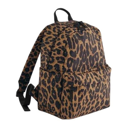 Front - Bagbase Leopard Print Backpack