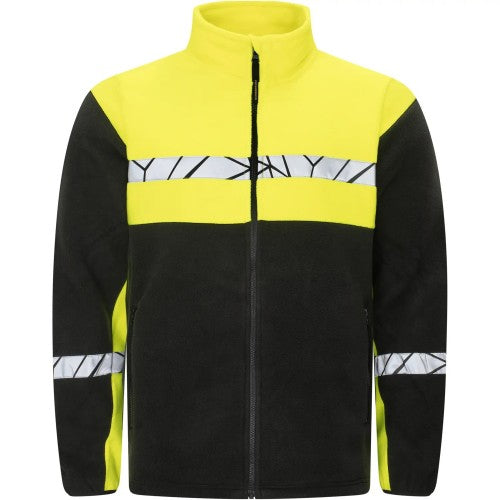 Front - Projob Mens Progression 7300 Full Zip Fleece Jacket