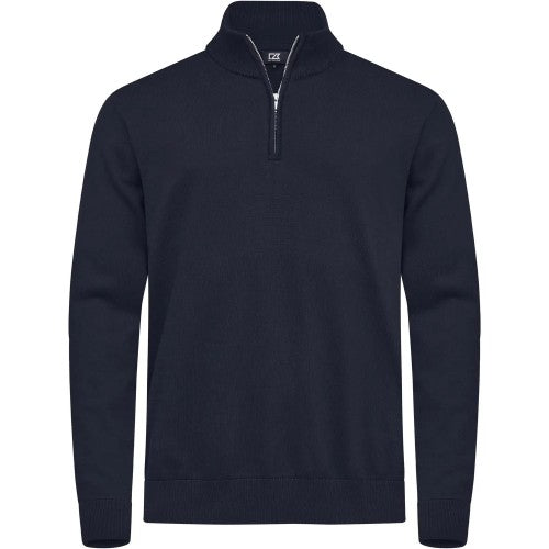Front - Cutter & Buck Mens Oakville Half Zip Jumper