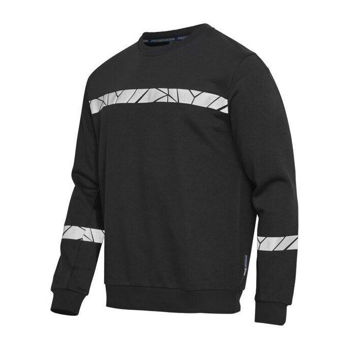 Black - Back - Projob Mens Progression Sweatshirt