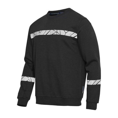 Black - Back - Projob Mens Progression Sweatshirt