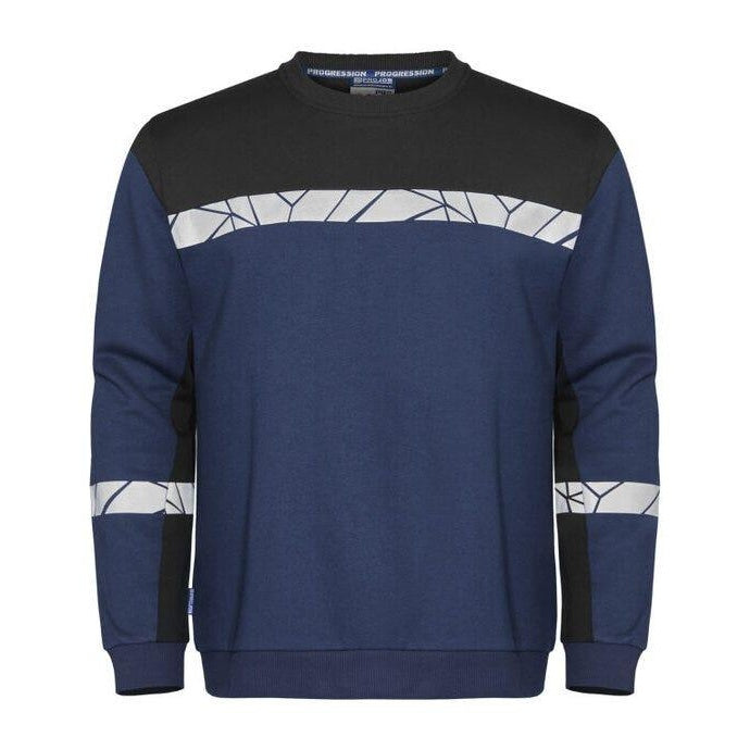 Navy-Black - Back - Projob Mens Progression Sweatshirt