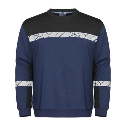 Navy-Black - Back - Projob Mens Progression Sweatshirt