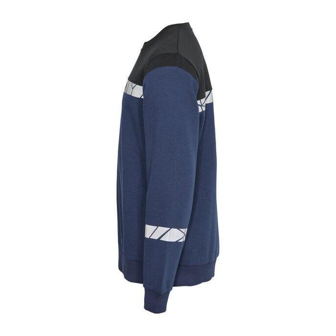 Navy-Black - Side - Projob Mens Progression Sweatshirt