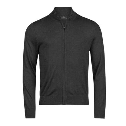 Front - Tee Jays Mens Knitted Full Zip Tailored Cardigan