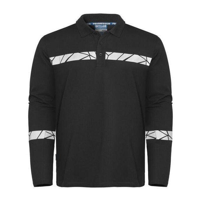 Black - Side - Projob Mens Progression 7004 Pique Polo Shirt
