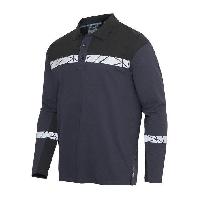 Black - Front - Projob Mens Progression 7004 Pique Polo Shirt