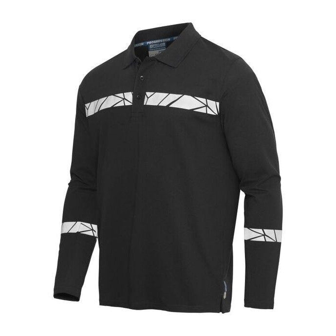 Black - Back - Projob Mens Progression 7004 Pique Polo Shirt