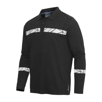 Black - Back - Projob Mens Progression 7004 Pique Polo Shirt