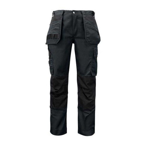 Front - Projob Mens Prio Reflective Detail Work Trousers